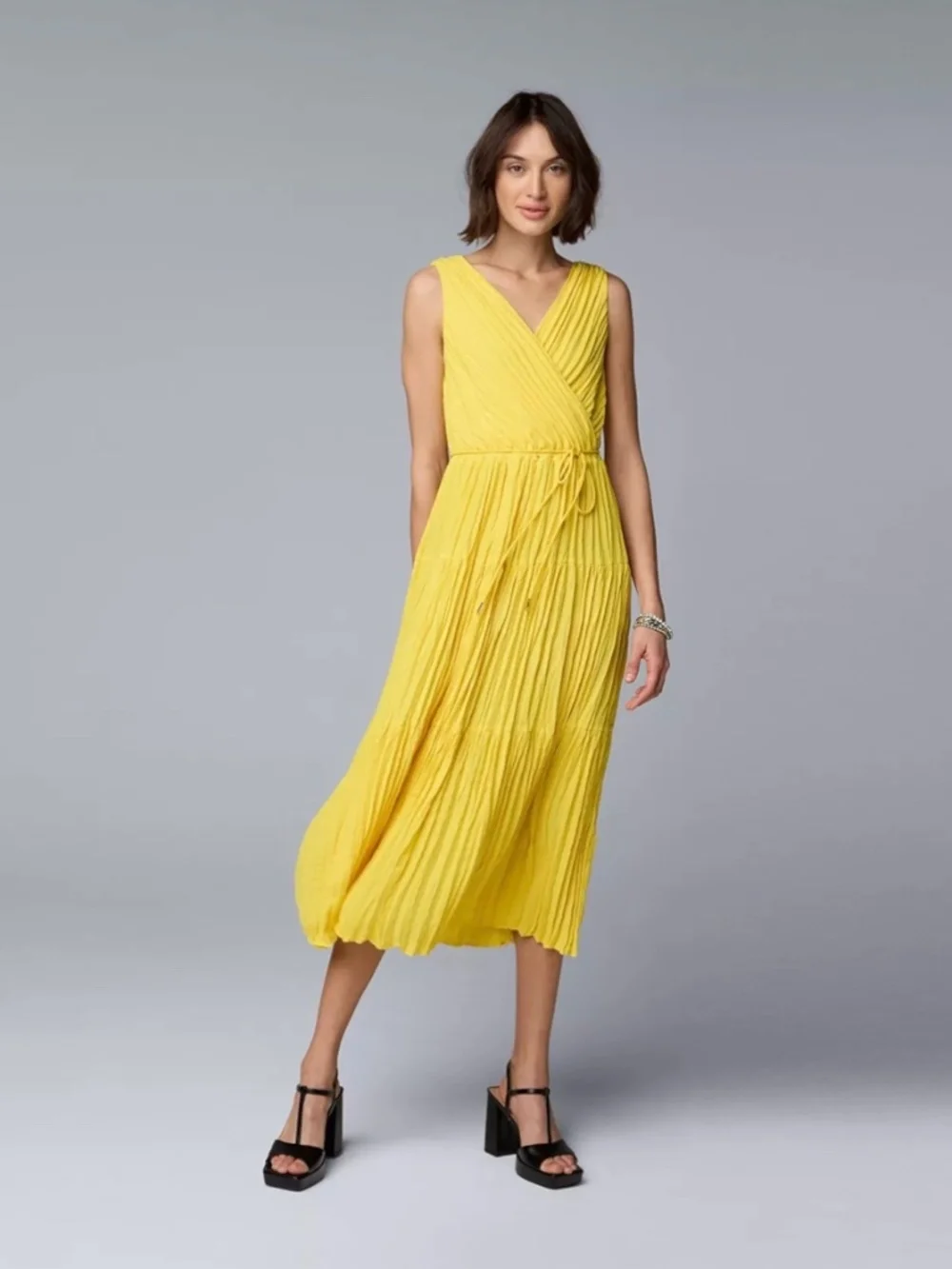 two tone maxi dress Two Tone V-Neck Maxi Dress